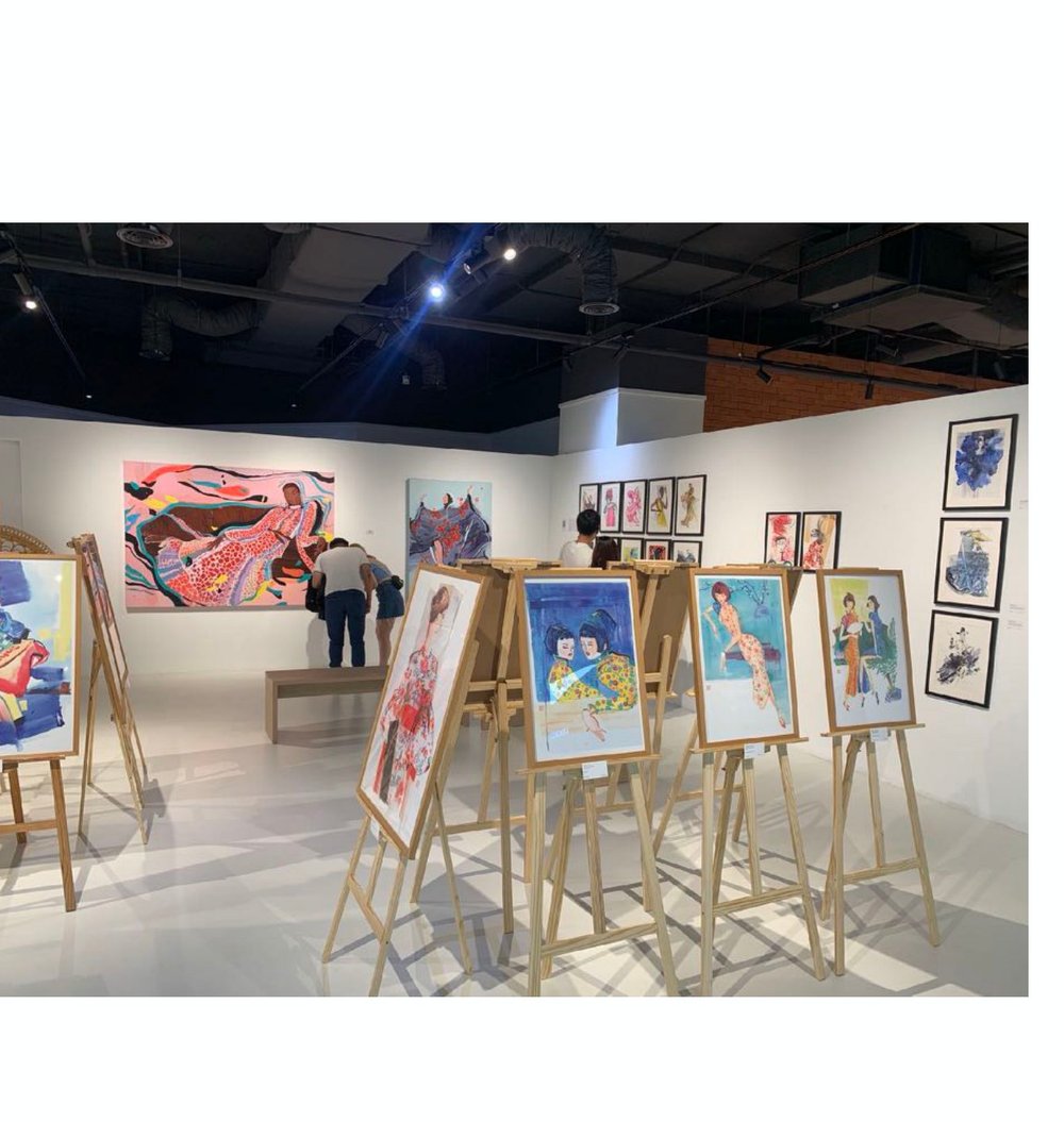 Installation view of the Busana Malaysia exhibition, Eslite Spectrum Kuala Lumpur, July 2023.