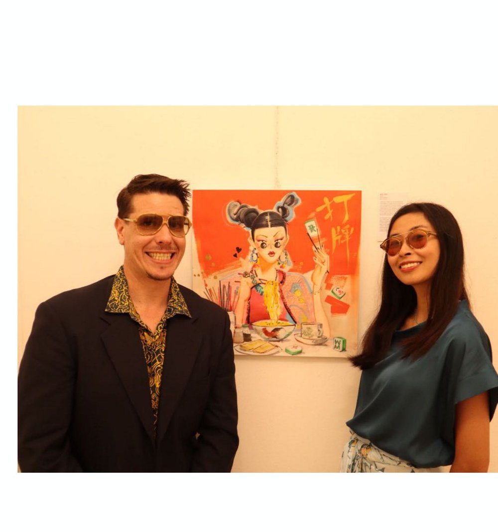 Michele Mattotti and Lihuà at the Colour dalla Malesia opening, Italy.
