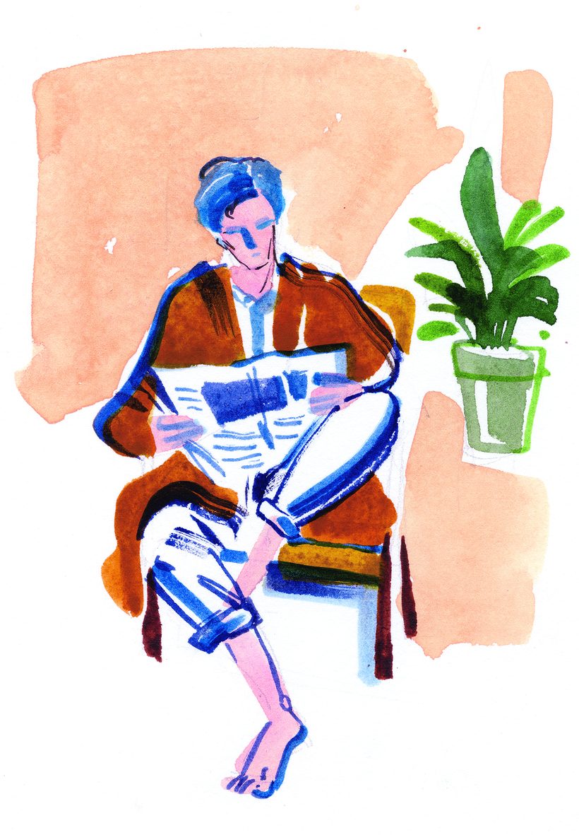 Robert Plant, a watercolour illustration by Lihuà from the Daydreams collection.