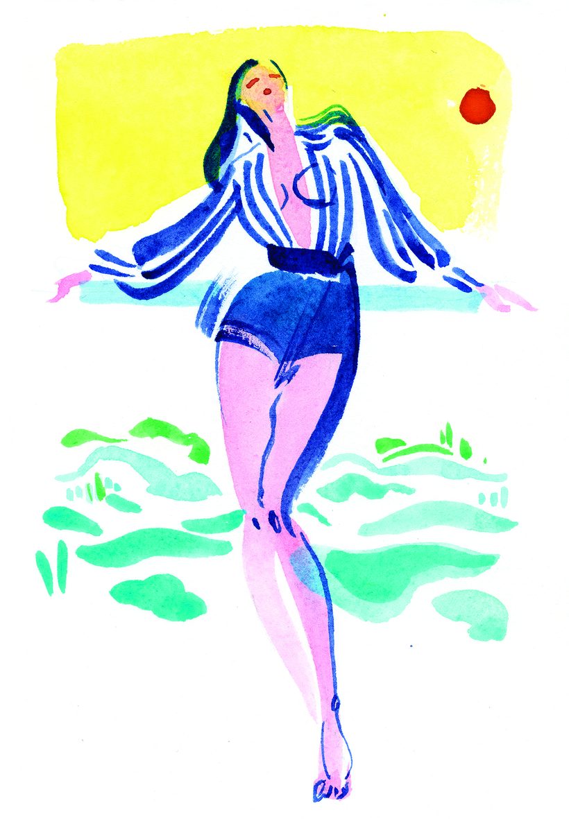 Big tits little waist, a watercolour illustration by Lihuà from the Daydreams collection.