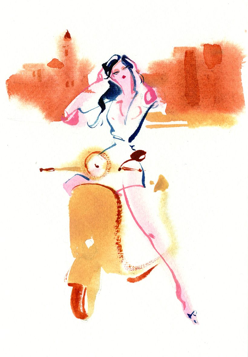 Pumpkin Tortellini, a watercolour illustration by Lihuà from the Daydreams collection.
