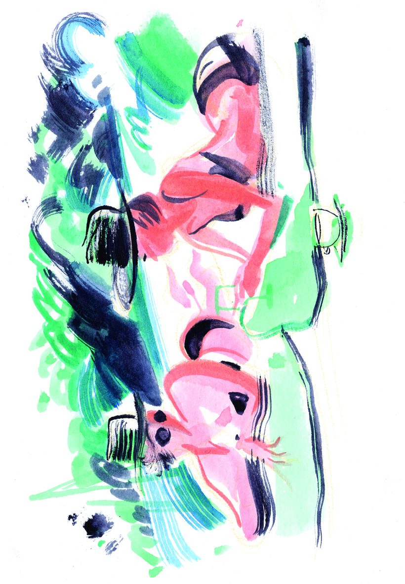 Beaches and Bitches sketch, a watercolour illustration by Lihuà from the Daydreams collection.