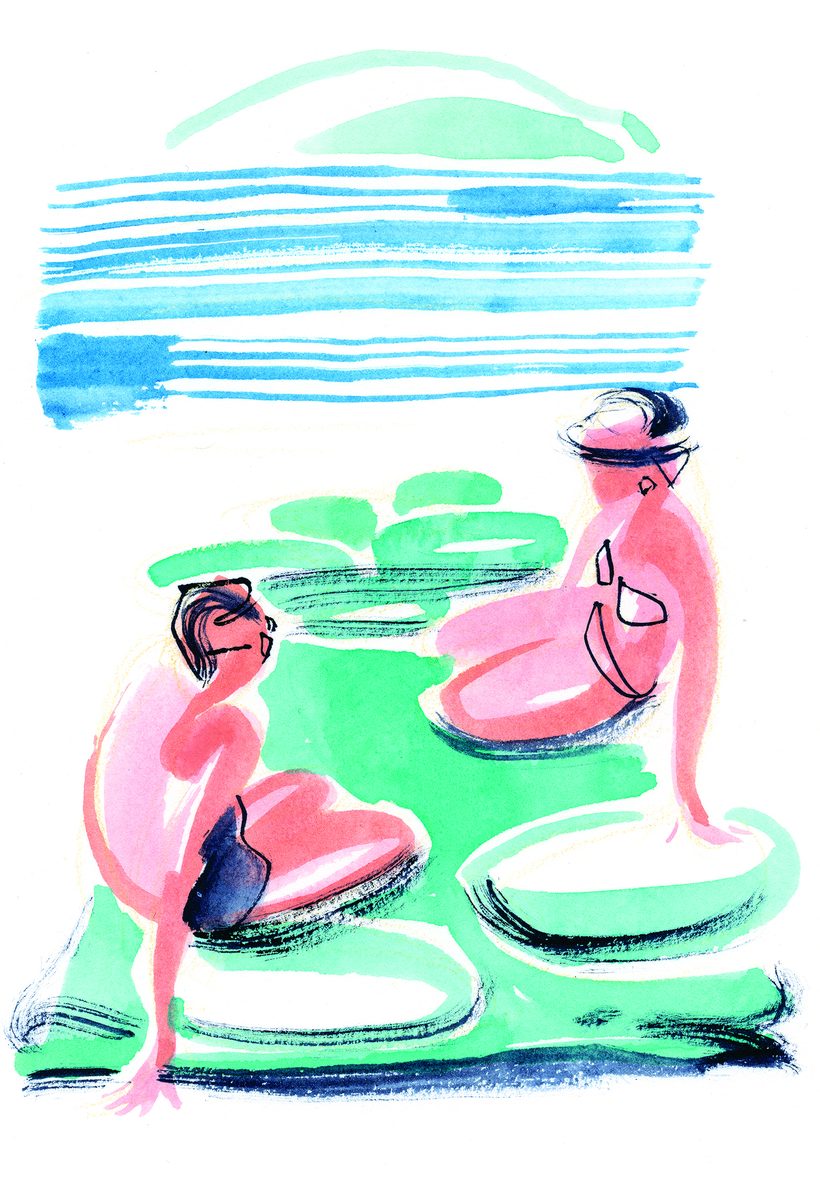 Tête à tête, a watercolour illustration by Lihuà from the Daydreams collection.