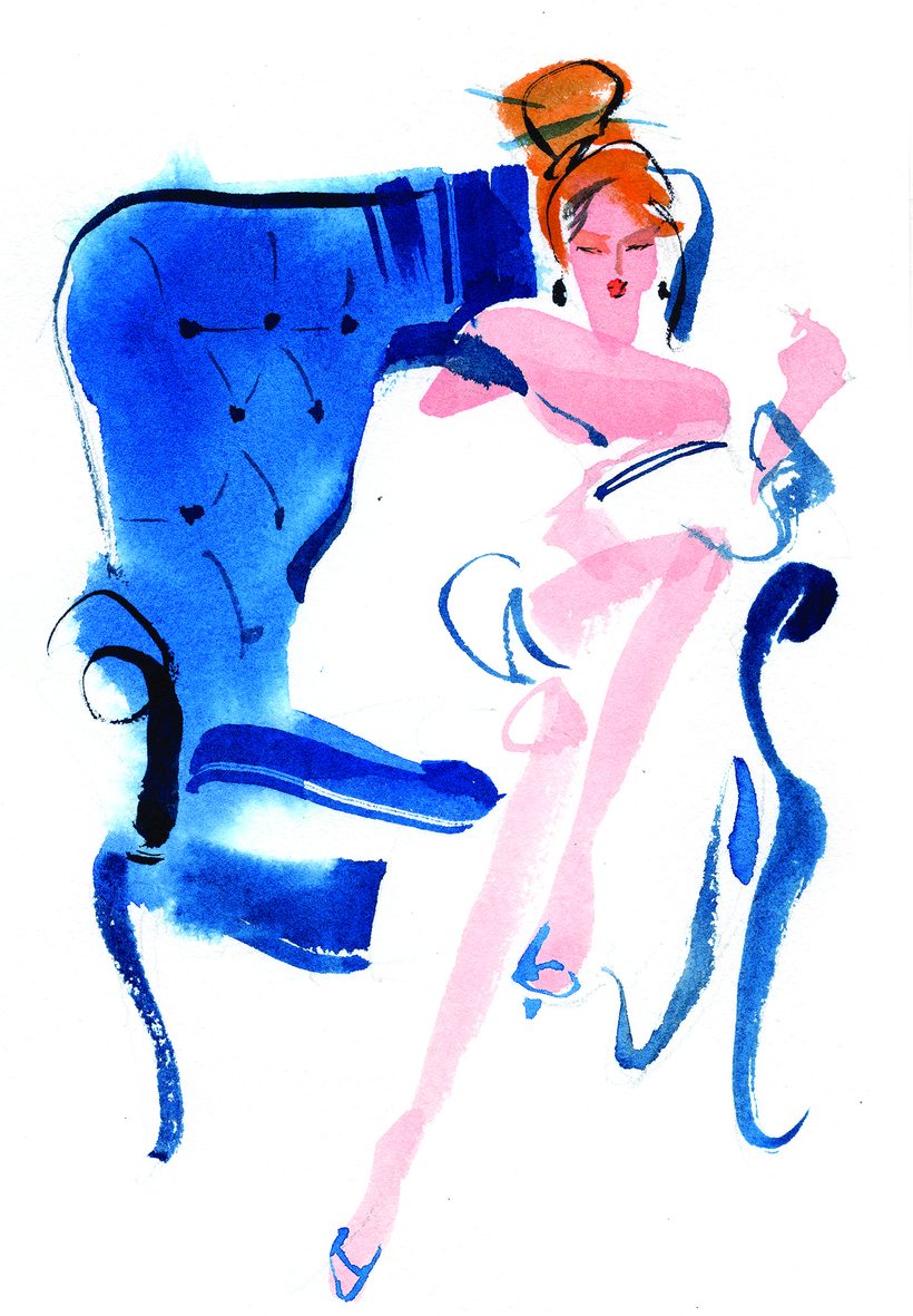 Blu Sogno, a watercolour illustration by Lihuà from the Daydreams collection.