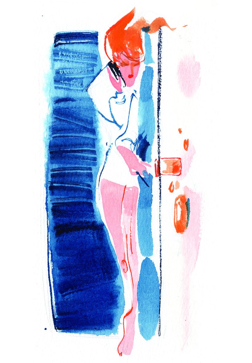 Calling for Miss Monroe, a watercolour illustration by Lihuà from the Daydreams collection.