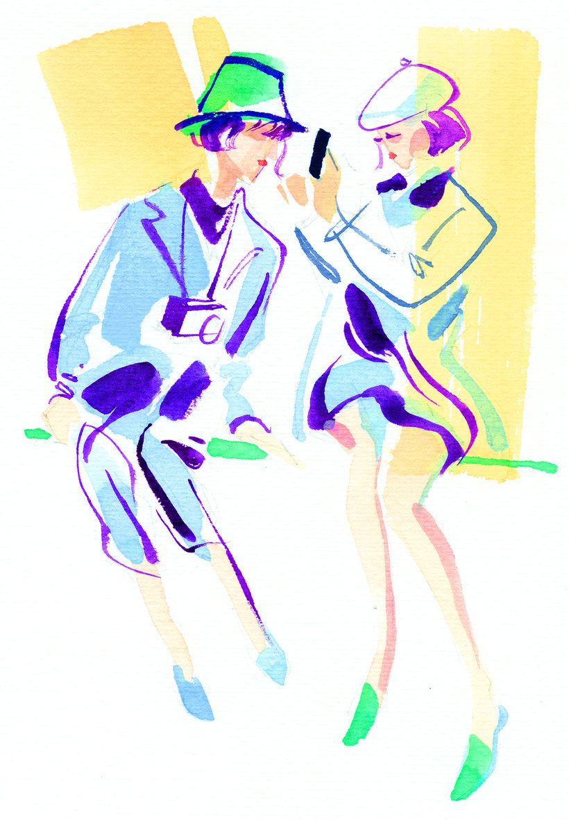 Pose and Post, a watercolour illustration by Lihuà from the Daydreams collection.