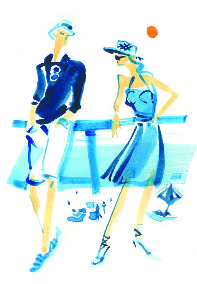 Beach Please, a watercolour illustration by Lihuà from the Daydreams collection.