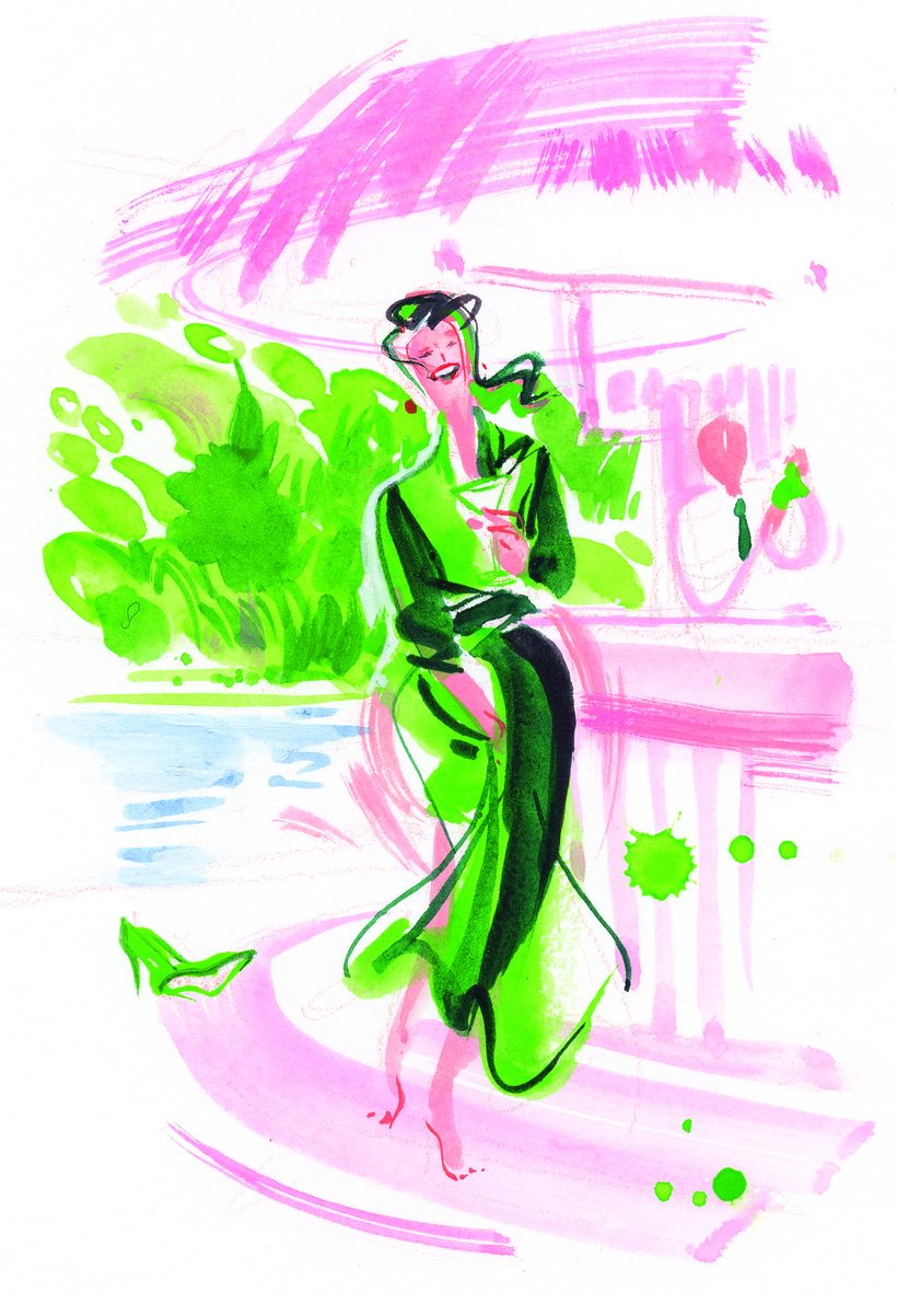 Splash of Midori, a watercolour illustration by Lihuà from the Daydreams collection.