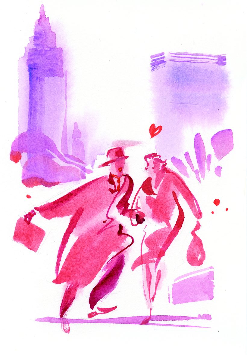 New York New York, a watercolour illustration by Lihuà from the Daydreams collection.