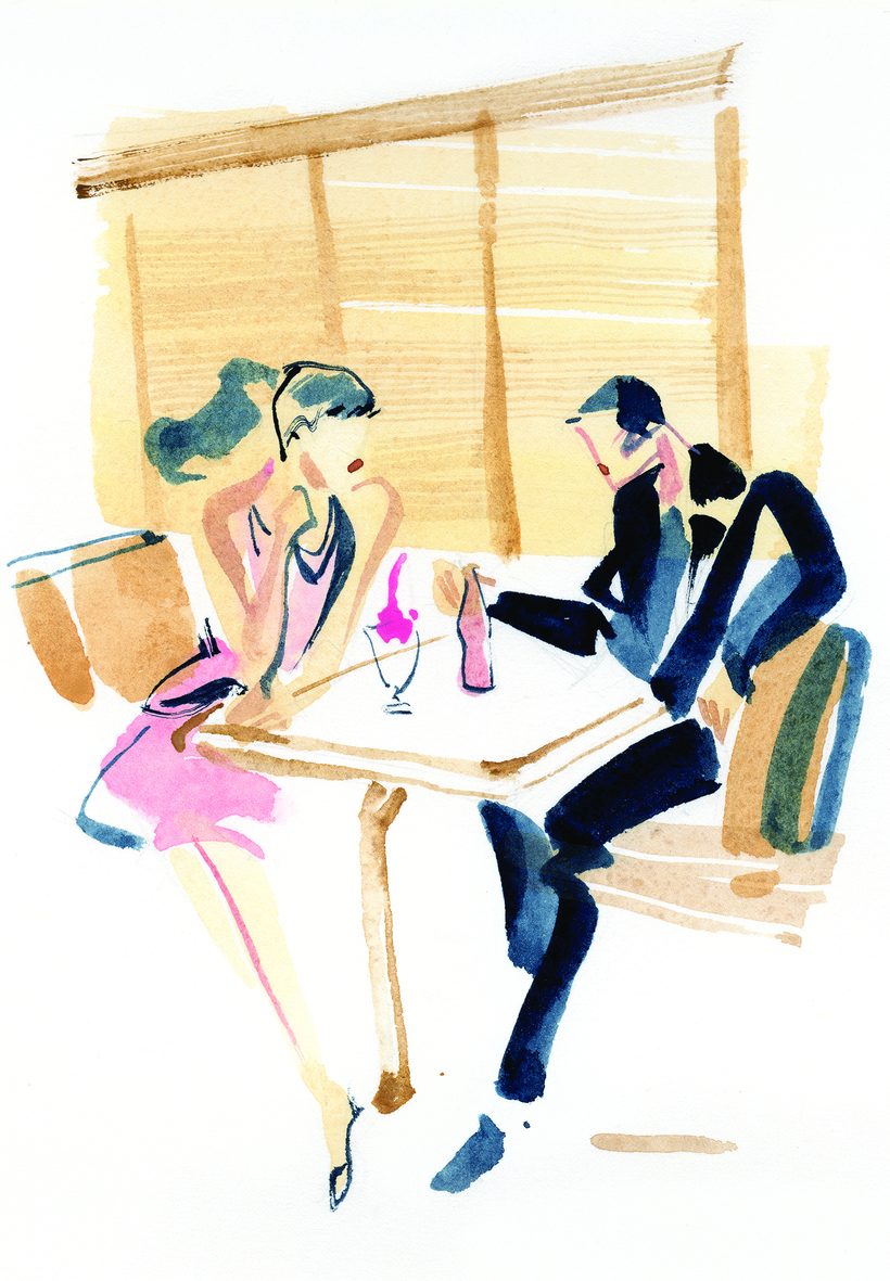 Vincent and Mia, a watercolour illustration by Lihuà from the Daydreams collection.