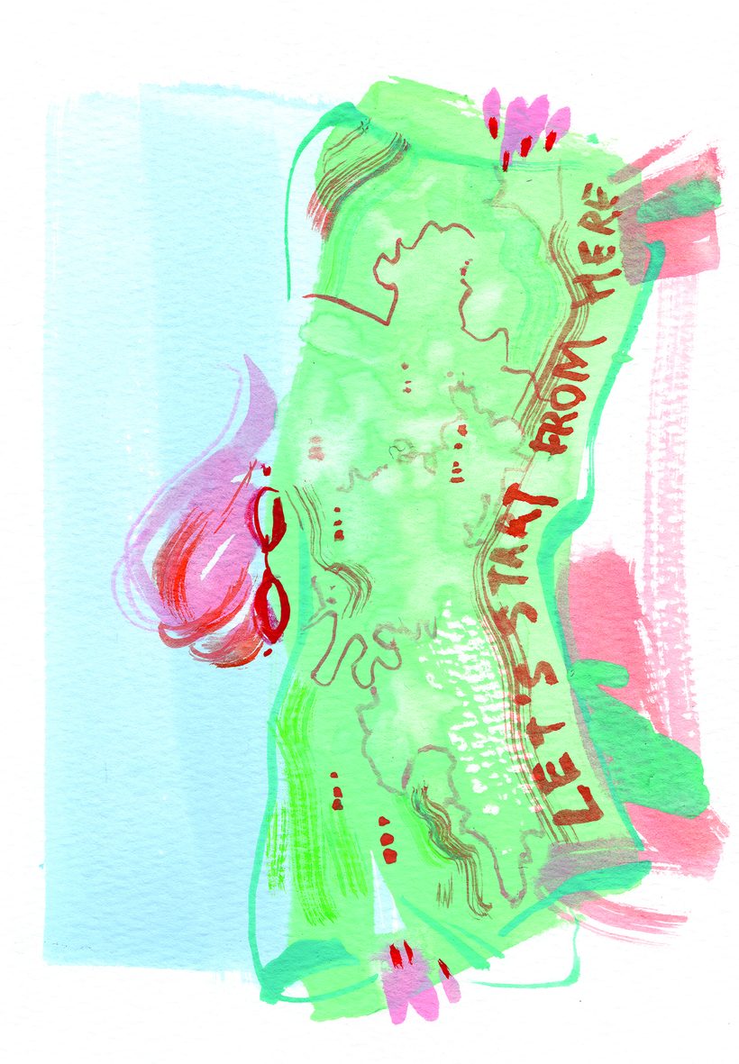 Let's start from here, a watercolour illustration by Lihuà from the Daydreams collection.