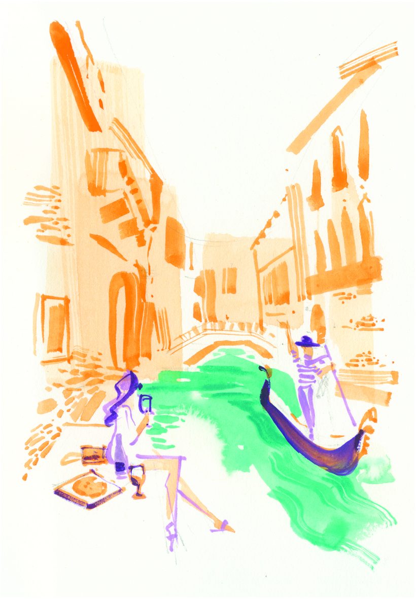 Orange gem, a watercolour illustration by Lihuà from the Daydreams collection.
