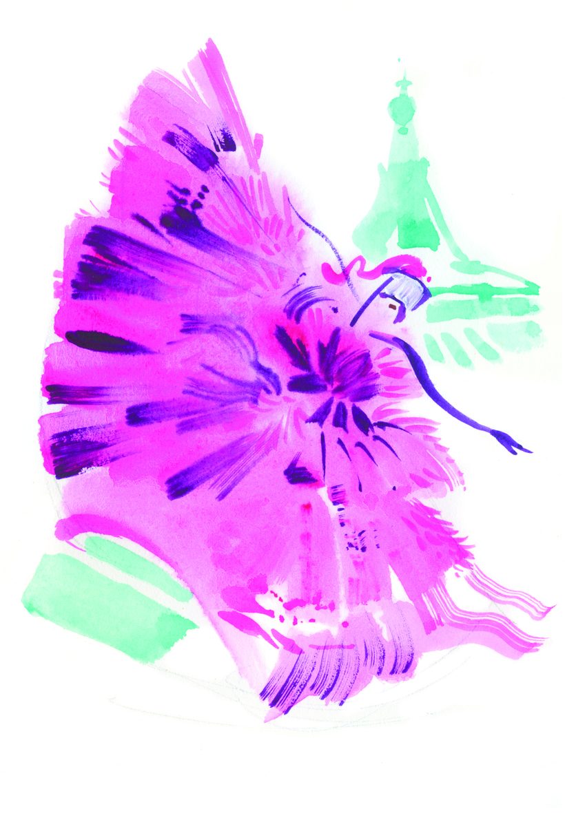 Paris Fashion Week, a watercolour illustration by Lihuà from the Daydreams collection.