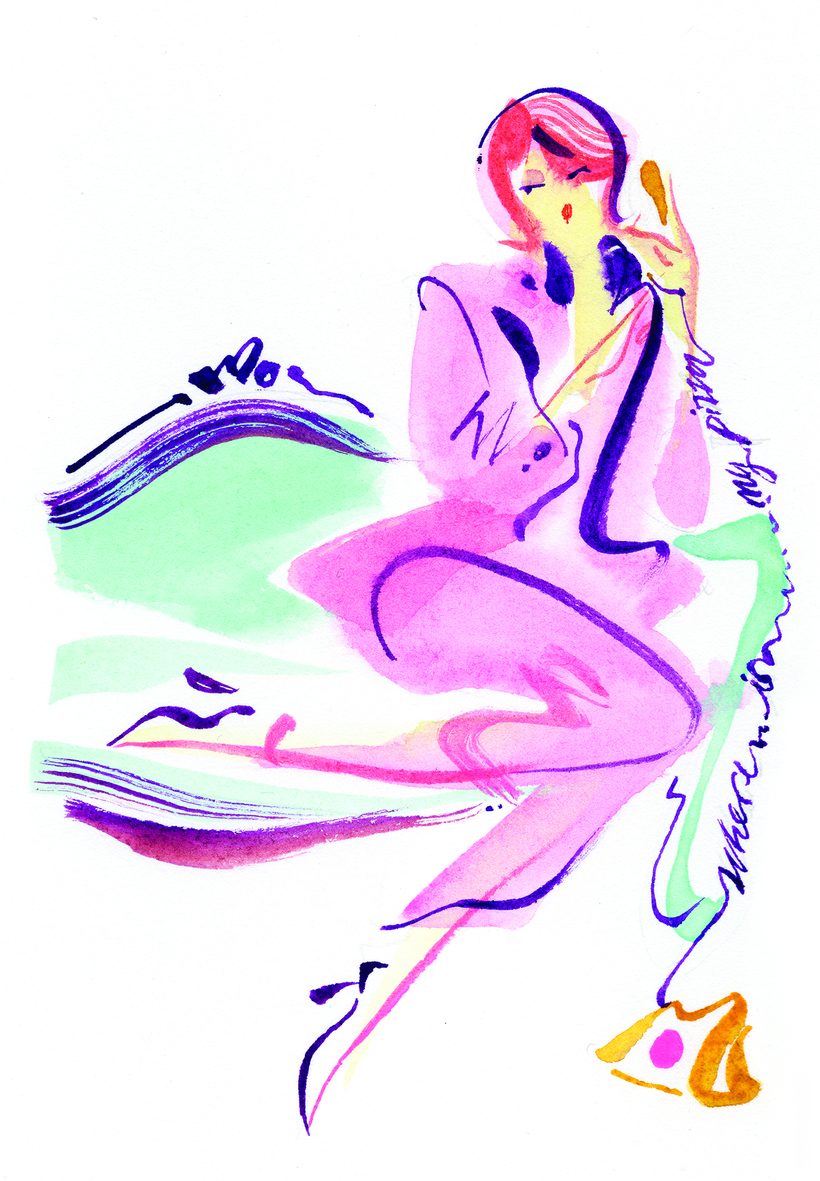 Where is my pizza, a watercolour illustration by Lihuà from the Daydreams collection.