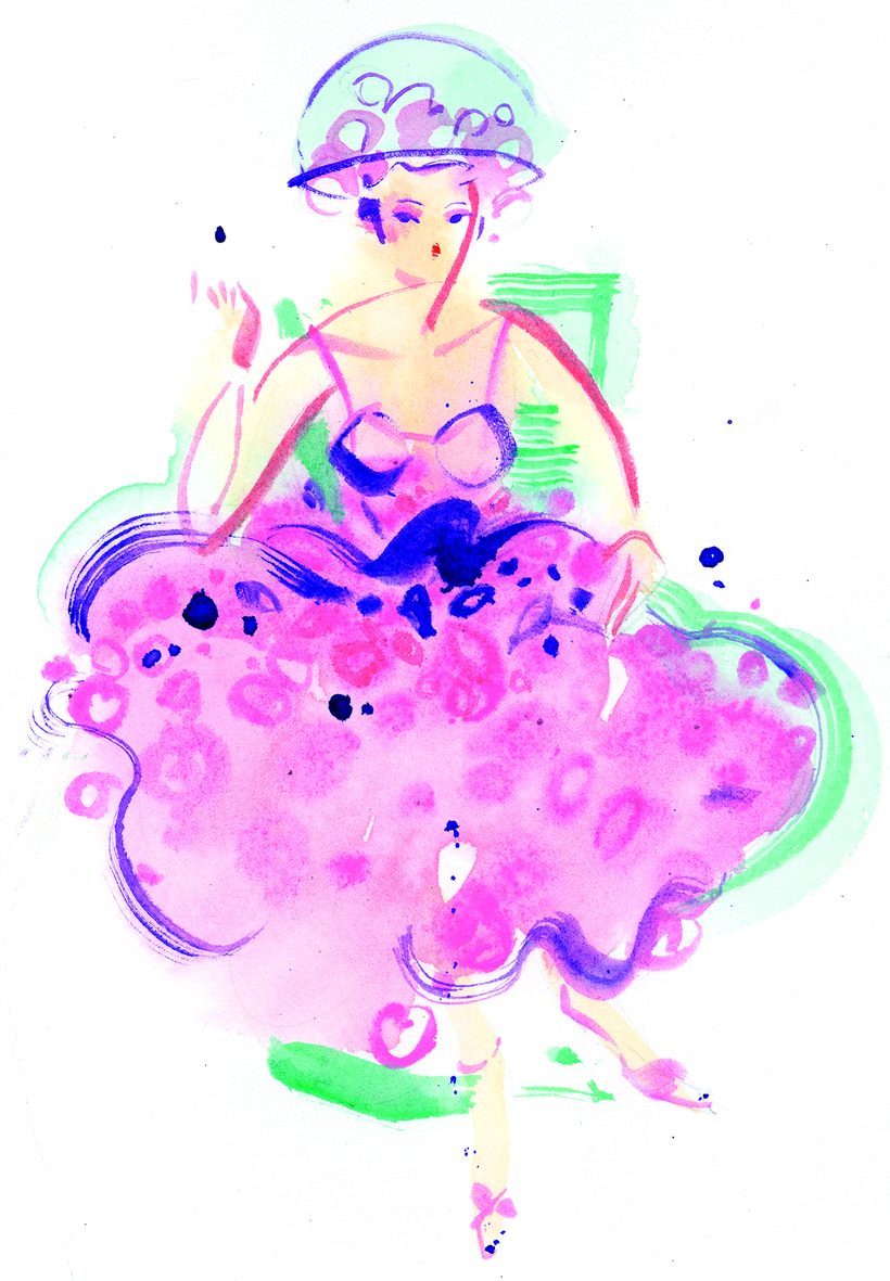 Bubblegum, a watercolour illustration by Lihuà from the Daydreams collection.