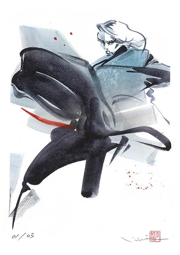 Kick n Smash 1, a watercolour fashion illustration from Lihuà's Strokes of Fashion series.