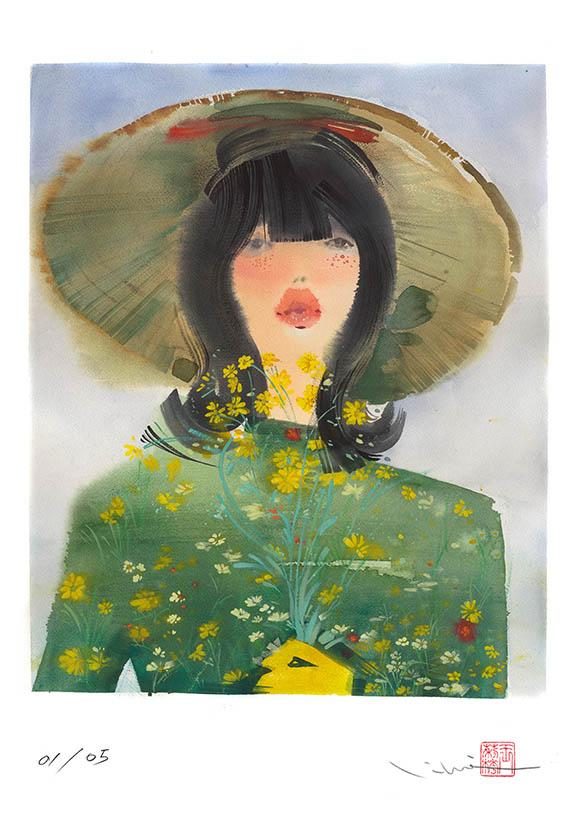 Viet Lady, a watercolour fashion illustration from Lihuà's Strokes of Fashion series.